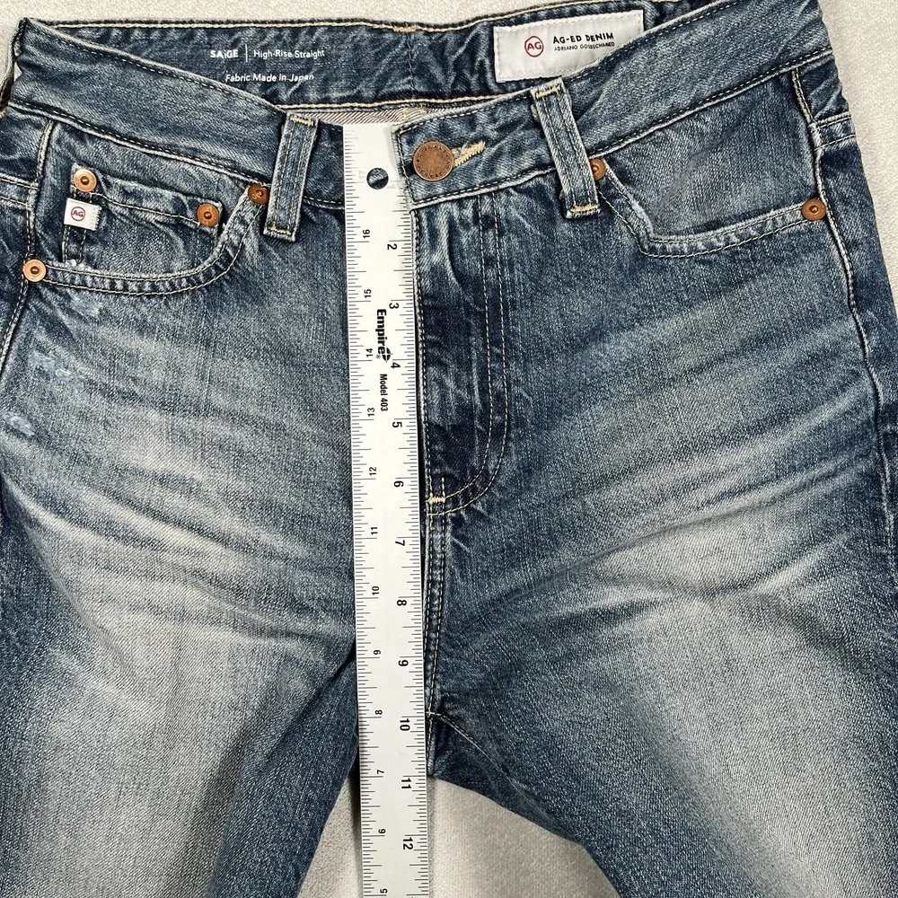 AG-ED Adriano Goldschmied 25 Saige High Rise Straight Jeans Japanese Denim